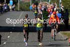 Mo Farah, Mike Kigen and Thomas Ayeko break away in the mens 2014 BUPA Great North Run. Photo: David T. Hewitson/Sports for All Pics